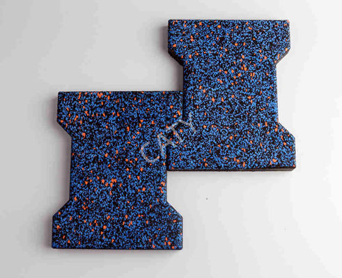 200x160mm Interlocking Rubber Pavers Floor Mat Impact Absorbing
