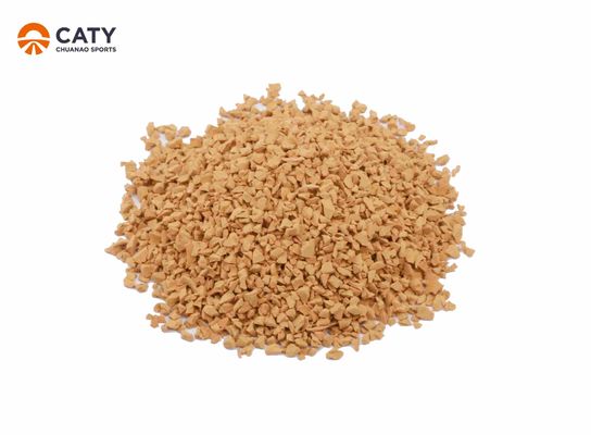 Anti Slip Recycled Rubber Granules Khaki Color For Sports Area