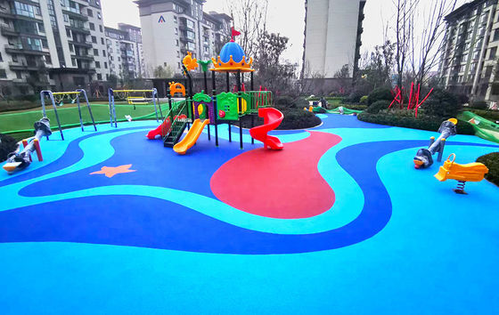 Anti-Slip EPDM Playground Rubber Floor With UV Resistant Multicolors