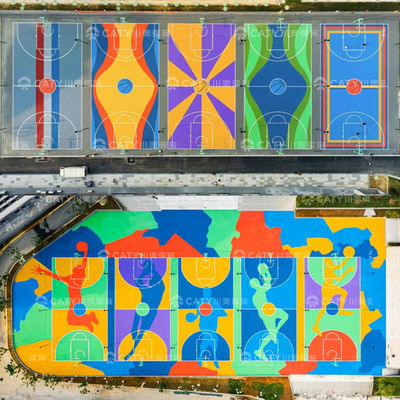 Quick Installation Sustainable Prefabricated Acrylic Surface Basketball Court Covering Volleyball Badminton Tennis For  Sports Facilities Recreational Area Residential Area Commercial Leisure Area