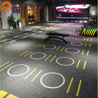 Versatile Functional Gym Flooring System, Integrated with Shock-Absorbing, Weightlifting and Cardio Zones