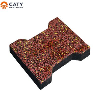 Industrial H-Profile Rubber Tiles , Interlocking Heavy-Duty Flooring for Weightlifting Platforms and Factory Use