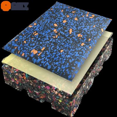 High Performance Premium Rubber Tiles with Color-Fleck for Gyms Floorings and Commercial Fitness Spaces