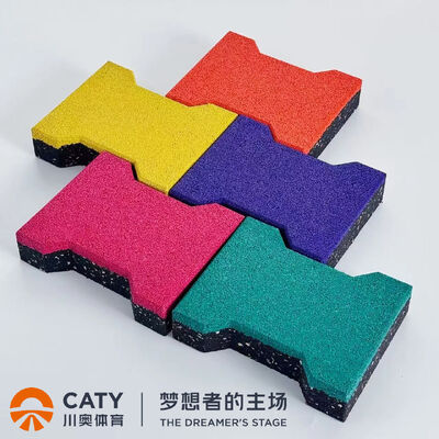 Anti-Slip, Heavy-Duty & Easy Installation Dog-Bone Rubber Tiles for Outdoor Flooring & Pedestrian Crossing