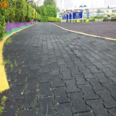 Easy Installation and Anti-Slip Dog-Bone Rubber Tiles for Outdoor Walkways and Fitness Path