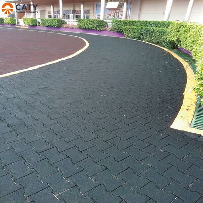 Recycled Rubber Interlocking Rubber Pavers with Anti Slip Surface and 20-50mm Thickness for Outdoor Use